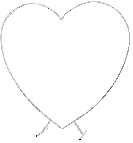 Herz Arch stehend mit Fuß,Weiß Metall Arch Kit, Hochzeit Herz Bogen Stehen,Geeignet Fotografie,Bankette,Geschäftseröffnungen,Verschiedene usw Feiertage.