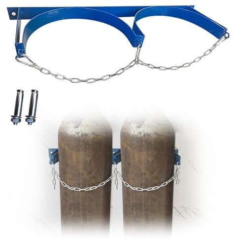 Support de cylindre gaz Support de stockage de bouteilles de gaz pour montage mural, support en métal pour réservoir de cylindre de support d'oxygène avec chaîne de protection pour réservoir d'air de