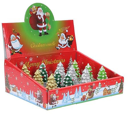 Cabilock 12stücke Weihnachtsbaum-duftkerzen Dekorative Aromakerzen Partygeschenke Weihnachtsdekoration Duftkerze als Geschenk Kerzengeschenkbox