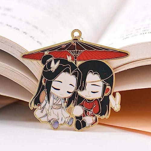Mo Dao Zu Shi Anime-Lesezeichen, Großmeister der Dämonischen Kultivierung, Wei Wuxian, Metall, hohles Lesezeichen, Anhänger, Vintage-Quaste, Paginierungszeichen