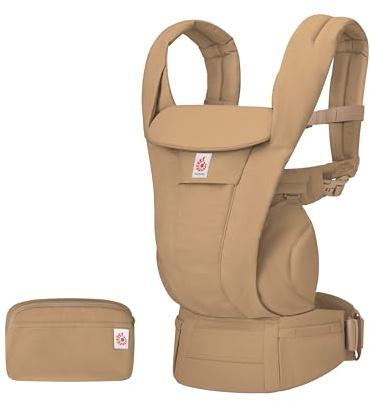 Ergobaby Omni Deluxe All-in-One Baby Carrier for Newborns from Birth up to 20kg, Ergonomic 4-Position Cotton Baby Carrier Back Carrier Travel System, Camel