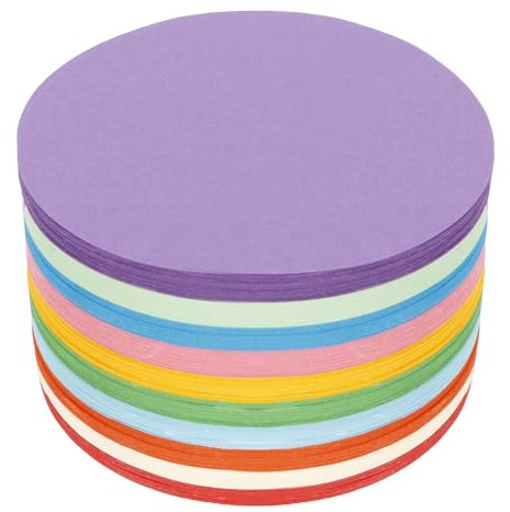 500 Blatt Moderationskarten Rund, 10cm Moderationskarten Set, Buntes Papier Rund, 10 Farben Bastelpapier Bunt, Metaplankarten Rund für Büro Schule Präsentation Und Moderation, Vortrag