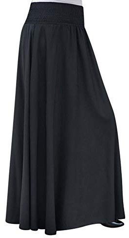 Falda maxi invierno elástico cintura fija plisada falda vintage una línea suelta faldas largas alrededor con camisa de las mujeres
