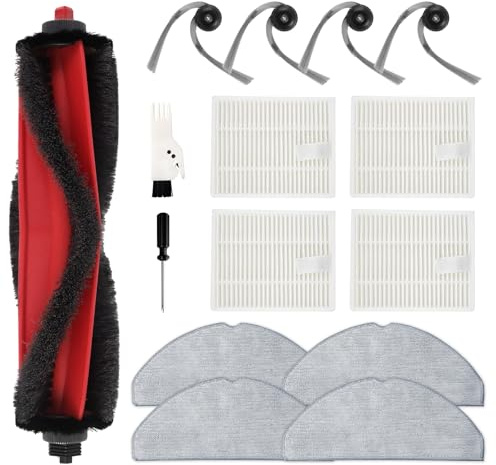 Q7 M5/L5+ Accessories Set for Roborock Q7 L5+/Q7 M5/Q7 L5/Q7 M5+ Robot Vacuum Cleaners: 1 Main Brush, 4 Side Brushes, 4 HEPA Filters, 4 Mopping Cloths, 1 Cleaning Brush, 1 Screwdriver