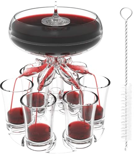 Distributore di vino con 6 bicchieri, separatore di liquidi per bevande, cocktail, birra, perfetto per bar, feste, giochi e tempo libero