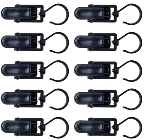 Durlo Paquete De 10 Pinzas De Ropa Grandes, Ganchos Giratorios De 360° Con Pinzas, Pinzas De Plástico Para Ropa, Paños De Cocina Giratorios, Perchas Para Pantalones.