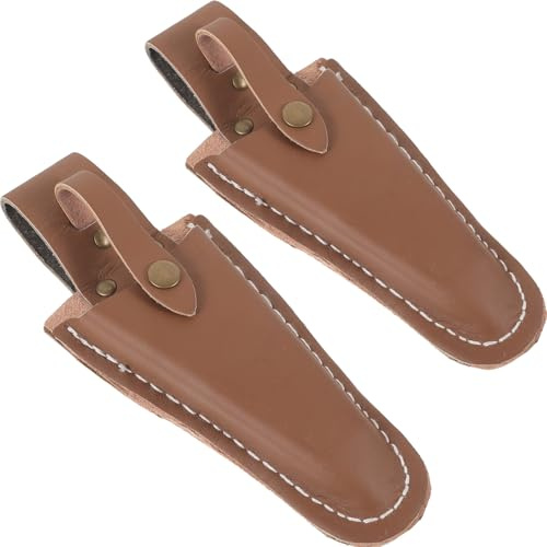 UPKOCH 2 piezas Funda para Tijeras de Podar de Piel de Vacuno Duradera y Ligera Protectora para Herramientas de Jardinería Costuras Finas y Diseño Portátil Elegante