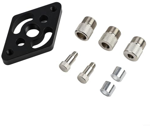 Zilimontt Dowel Jig Guida autocentrante per trapano con boccole in acciaio da 6/8/10 mm per progetti di lavorazione del legno e strumenti professionali (nero)