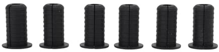 Juego de ojales para cables de satélite, fundas de pared de goma duraderas para protección y organización de cables, paquete de 6 con orificio de 7 mm de diámetro y diámetro (Negro)