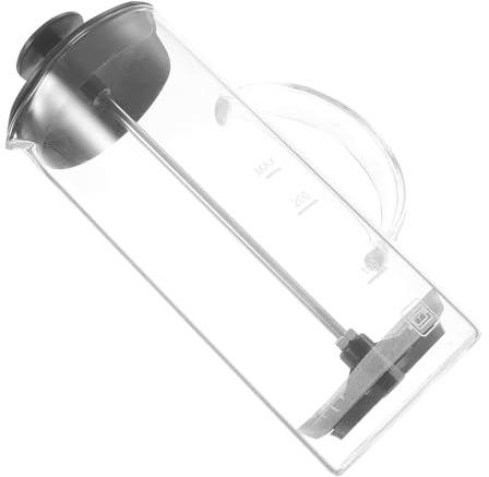 Toyvian Montalatte Manuale in Vetro Resistente al Caldo per Latte Schiumato Design Semplice e Capiente per Cucina Casa e Ufficio Tappo Nero - 480 ml