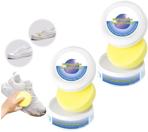 Detergente per scarpe, crema multifunzionale per la pulizia e la rimozione delle macchie, bianco, detergente per scarpe da ginnastica e pelle, bianco, Taglia unica