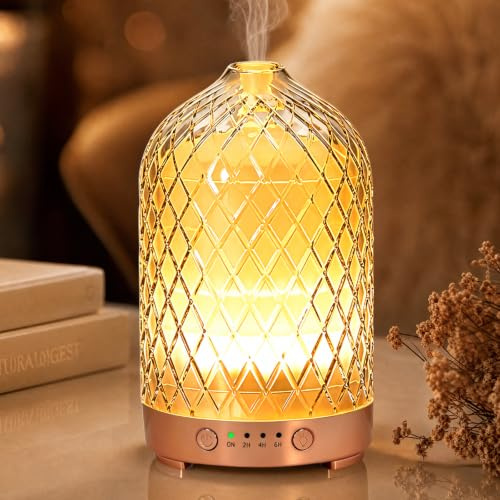 Essential Oil Diffuser Glass Electric Aromatherapy Oil Diffuser 200ml Humidifier Cool Mist Diffusers with Auto Shut-Off, 7 LED Mood Lights & Ultrasonic Quiet Operation for Home Office Sleep Gifts