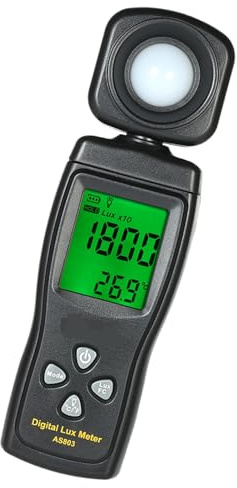 Mini luxmetro digitale Display LCD Illuminometro portatile Luminometro Fotometro Luxmetro Esposimetro 0-200000 Lux Multifunzione