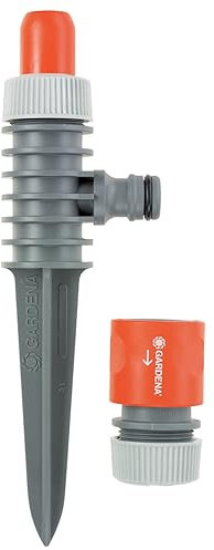 Gardena Classic Sprinkler: irrigatore circolare montato su punta, nebbia nebulizzata fine per irrigazione delicata, fissazione facile e stabile, per il collegamento al tubo da giardino (969-20)