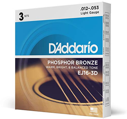 D'Addario EJ16 Phosphor Bronze L 3D (3 sets)