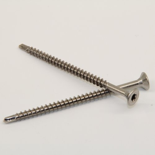 100 Stück Spanplattenschrauben 4,5 X 80/50 TORX T-20 mit Bohrspitze (Teilgewinde), Senkkopf u. Innensechsrund, Edelstahl A2