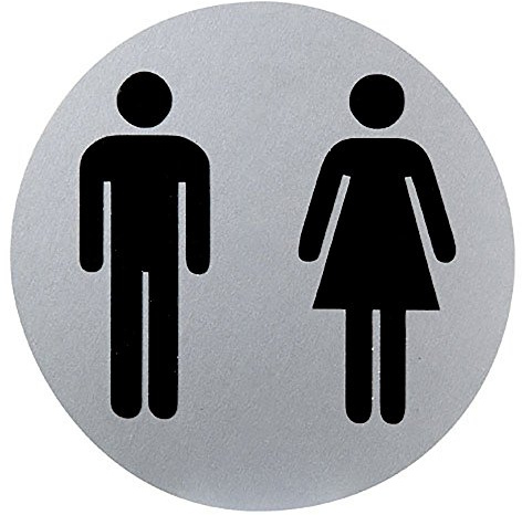 WOLFPACK LINEA PROFESIONAL - Cartel Aluminio Baño Hombre/Mujer Ø12 cm.