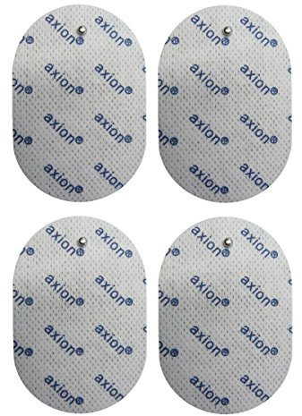 4er Set ovale Elektroden-Pads 70x50 mm - Medizinprodukt von axion® | 3,2mm Druckknopf. Für bsp. Panasonic EW6011, EW6021, EW433. TENS & EMS Gerät. Wiederverwendbar. Top Haft- Leitfähigkeit