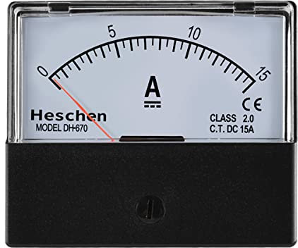 Heschen Rectángulo Panel montado corriente Medidor medidor Amperímetro Dh-670 DC 0–15 A Clase 2.0