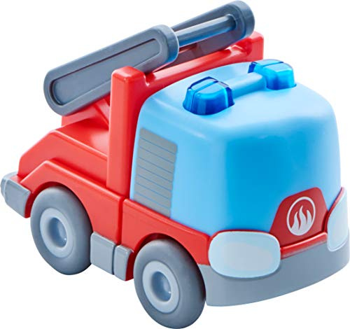 HABA 303844 - Kullerbü – Feuerwehr-Leiterwagen, Motorikspielzeug von 2-8 Jahren, Tolles Zubehör für alle Kullerbü-Bahnen
