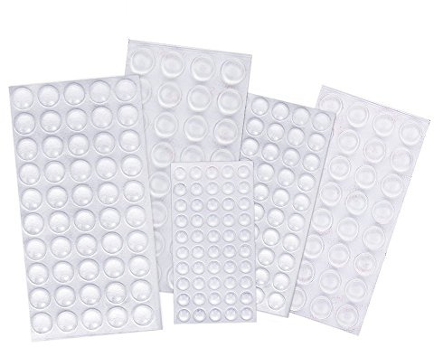 JTDEAL 214 Stück transparente Füße, Schutzpuffer aus Gummi, für Windschutzscheibe, Stoßstange, ideal für Möbel, Stoßdämpfer, selbstklebend, Polster für Puffertüren, Möbel