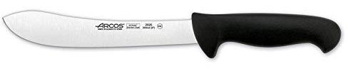 Arcos Serie 2900 - Caja 6 uds Cuchillo Carnicero - Hoja de Acero Inoxidable NITRUM de 200 mm - Mango inyectado en Polipropileno Color negro (6 UDS)