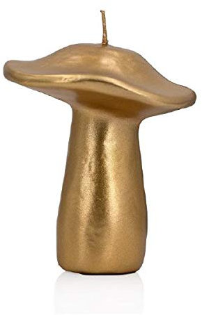 Weihnachtskerzen Schwammerl Pilz Kerze Gold 140 x 120 mm, Adventskerzen, Festtagskerzen
