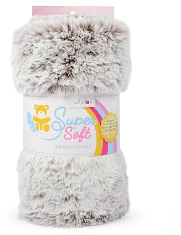 kullaloo Microfaser Zottelplüsch/Plüschstoff SuperSoft SHAGGY DIP DYE mit hellen Spitzen – 15 mm Florlänge – mokka – 100x75 cm