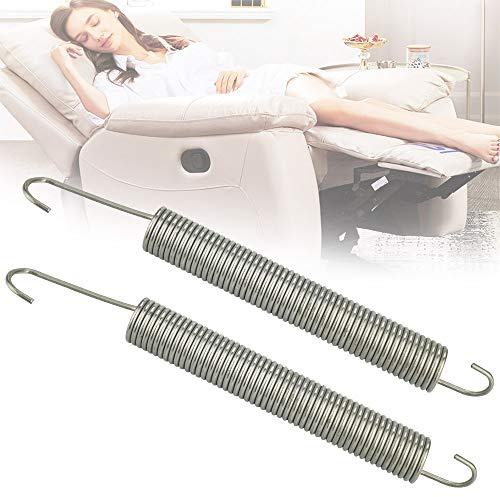 TANCUDER 2 Stück Zugfedern mit Haken Edelstahl Spannfedern komprimierung Verlängerungsfeder Spulenspirale Ersatz Zugfedern für Sofas, Liegen 105mm &175mm (Silber)