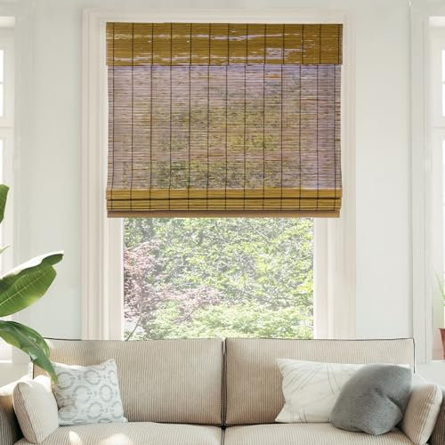 CHICOLOGY Bamboo Blinds, Bamboo Shades, Roman Shades for Windows, Roman Window Shades, Window Shades for Home, Bamboo Shades for Patio, Blinds & Shades, Window Shade, 23W X 64H, Fox