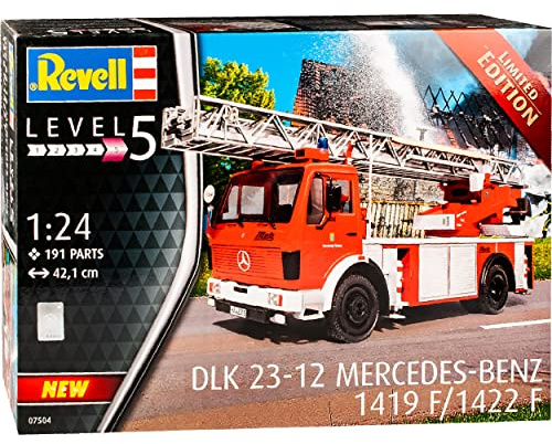 Mercedes-Benz 1419 F/1422 Drehleiter DLK 23-12 Feuerwehr Hagen 07504 Bausatz Kit 1/24 Revell Modell Auto mit individiuellem Wunschkennzeichen