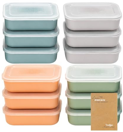 Codil Juego de Recipientes de Plásticos para Alimentos, Tapers Rectangular Reutilizables con Tapa para Comida Sin BPA, Apto para Microondas Lavavajillas y Congelador