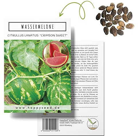Wassermelone Samen (Citrullus lanatus) - Exotische Melonen Samen ideal für die Anzucht im Garten, Balkon oder Terrasse