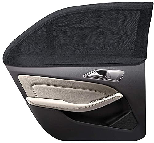 Trusiel Tendine Parasole Auto Bambini, Confezione Da 2 Tendine Parasole Auto Nere per Oscuramento Vetri Auto Protegge il Bambino Animali Domestici Contra Raggi UV Vestibilità Universale (XL)