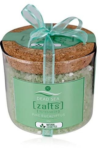 Accentra Zalts Totes Meer Badesalz im Glas mit Korkverschluss – 540g Totes Meersalz MADE in GERMANY mit Fichtennadel- und Eukalyptusöl angereichert