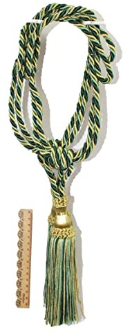 Russo Tessuti 2 Bracciali Embrasse Ferma Tenda Raccoglitende Drappeggio Calate Nappine Corda-Verde
