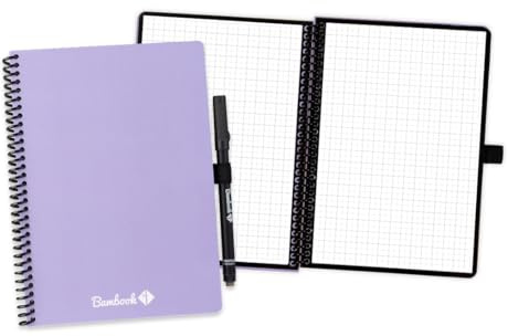 BAMBOOK - digitales notizbuch mit stift-A5-Farbenfroh Lila-Kariert - Digital notebook