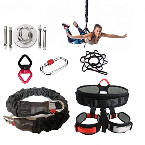 XWHAOB Suspension Trainer Schlingentrainer Sling Trainer für EIN Ganzkörpertraining Heavy Bungee Resistance Band Set Gravity Yoga Bungee Cord Resistance Belt Set 4D Bungee Dance Rope (85Kg)