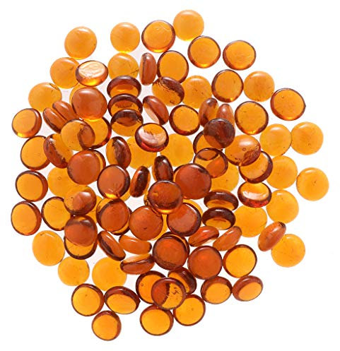 100 biglie piatte, ciottoli, gemme in vetro per riempitivi per vasi, da spargere sulla tavola delle feste, matrimoni, decorazioni, decorazioni per acquario, rosa trasparente (ambra trasparente)