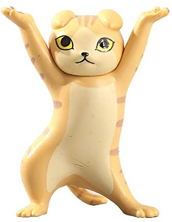 AVFORA Tanzende Katzenstatue, tanzende Katze, Design, Stift, Brillenhalter, Arbeitszimmer, Dekoration, Kunsthandwerk, Geschenksammlungen (Color : F)