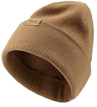Sterntaler Beanie aus geripptem Mischgewebe für Jungen - Baby und Kinder Mütze tragbar mit und ohne Umschlag - Goldbraun, 51