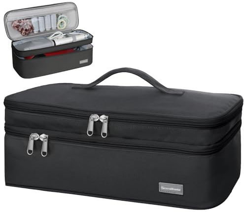 SEPWIK Doppellagige Reise-Aufbewahrungstasche, kompatibel mit Dyson Haartrockner und Aufsätzen, tragbare Tragetasche für Haartrocknerbürste/Volumizer/Styler/Hot Tools Scandihome Serie, Schwarz (nur