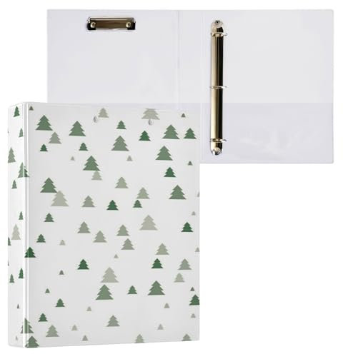 3-Ring-Notizbuch, 3,5 cm, Notizbuchordner mit Taschen, 1/2 Stück, für Briefgröße (27,9 x 21,6 cm), 200 Blatt, Weihnachtsbäume-Muster