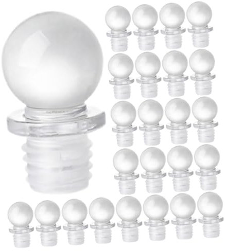 Cabilock Glaskugelverschluss Aus Glas Und Silikon 24 Stück Aromaspenderverschluss Für Aromatherapie Parfüm Und Kosmetikflaschen Dichter Flaschenverschluss Tragbar Und Vielseitig Einsetzbar