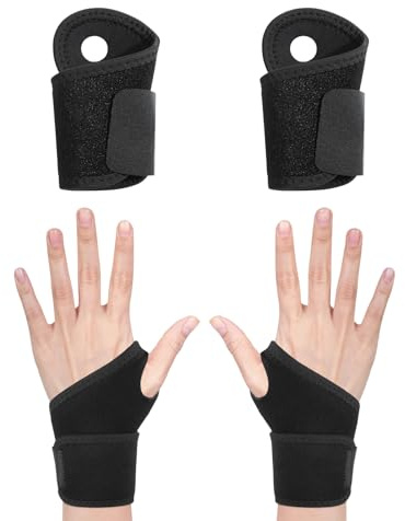 Carreneu 1 Paire Attelle Poignet,Attelle Poignet Gauche,Bandage Protection de Poignets,Pour Le Soulagement de La Douleur Et Les Exercices Des Mains Pendant Le Badminton-Volley(Noir)