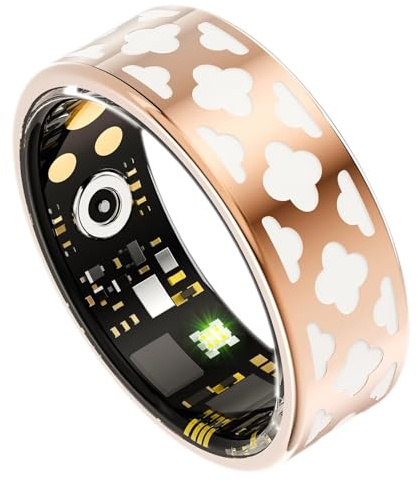 Smart Ring Damen Rosegold Smartringe für Damen Android Fitnessring für Damen Blutdruckmessung Smarter Fitness Tracker Ring SpO2 Schlaftracker Pulsmesser Schrittzähler Blutdruck IOS Finger Tracking