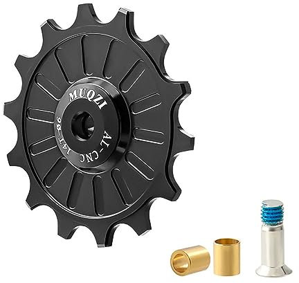 CHUDOU Fahrrad-Stützräder, Fahrrad-Stützrad, 11-17T Keramiklager-Schaltwerksrolle for 7-11-Gang-Fahrräder(Black,15T)