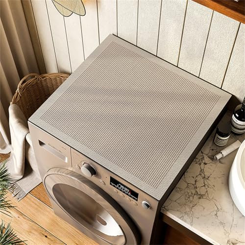 Highdi Housse de Protection pour Machine à Laver Top Design Moderne,Coussin de Machine à Laver Antidérapant Housse de Machine à Laver pour Machine à Laver Ou Sèche-Linge (Beige Foncé,60x60cm)