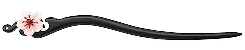 BIUDECO Épingle à Cheveux Chinoise Bois avec Fleur Fourchette pour Chignon Élégant Baguette Coiffante Accessoire Oriental pour Coiffure