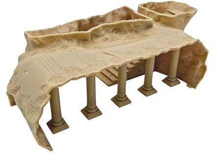Roman Column Aquarium Hiding Cave – Ancient Castle Pillar Fish Tank Decoration, Underwater Tunnel Shelter for Fish Shrimp Betta, Resin Landscape Ornament for Aquariums, Small & Large Tank H